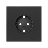 Кит на 1 пост, фронт: накладка на 1 розетку Schuko черный матовый Simon 100, 10020105-238