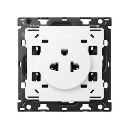 Евро-американская розетка 16A 250В~ цвета белый глянец Simon 100, 1 пост, 10000439-130