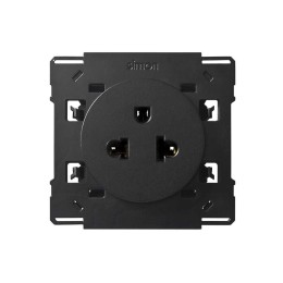 Евро-американская розетка 16A 250В~ черный глянец Simon 100, 1 пост, 10000439-138