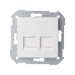 82009-30 Адаптер со шторками на 2 коннектора UTP (RJ45), SYSTIMAX, S82 Detail, алюминий Simon