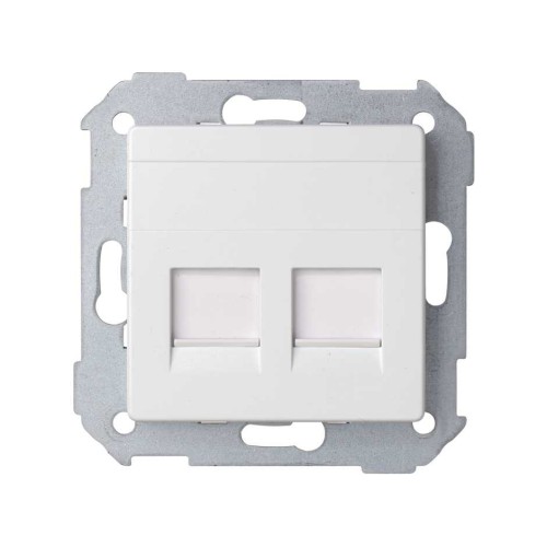 82009-30 Адаптер со шторками на 2 коннектора UTP (RJ45), SYSTIMAX, S82 Detail, алюминий Simon