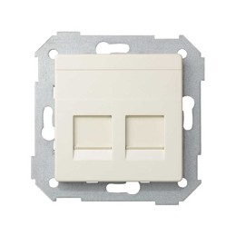82009-31 Адаптер со шторками на 2 коннектора UTP (RJ45), SYSTIMAX, S82, S82N, S82 Detail, слоновая кость Simon