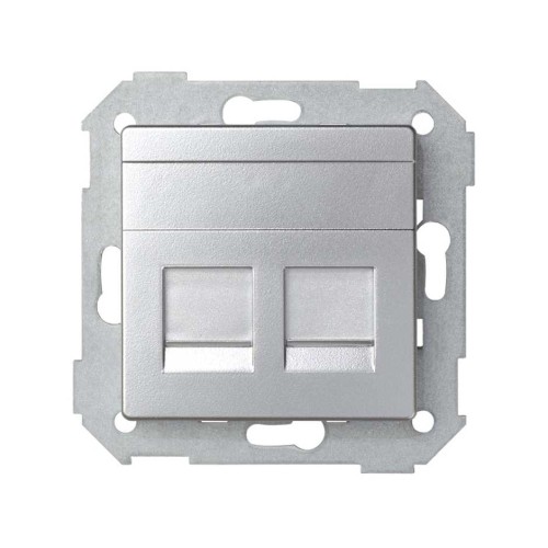 82009-33 Адаптер со шторками на 2 коннектора UTP (RJ45), SYSTIMAX, S82, S82N, алюминий Simon