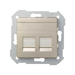 82009-34 Адаптер со шторками на 2 коннектора UTP (RJ45), SYSTIMAX, S82, S82N, шампань Simon