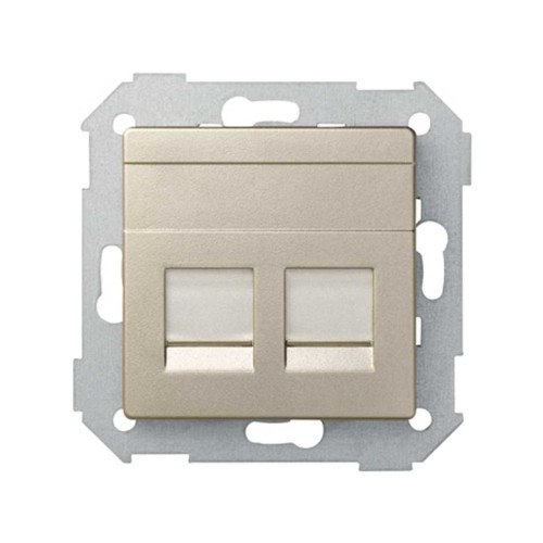 82009-34 Адаптер со шторками на 2 коннектора UTP (RJ45), SYSTIMAX, S82, S82N, шампань Simon