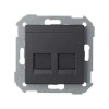 82009-38 Адаптер со шторками на 2 коннектора UTP (RJ45), SYSTIMAX, S82, S82N, S82 Detail, графит Simon