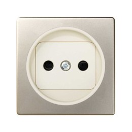82040-64 Накладка на розетку двухполюсную 2Р без заземления, с защитными шторками, S82, S82N, шампань-слонова Simon