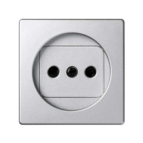 82040-93 Накладка на розетку двухполюсную 2Р без заземления, с защитными шторками, S82 Detail алюминий Simon