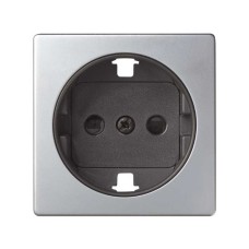 82041-33 Накладка на розетку двухполюсную с заземляющим контактом, с защитными шторками, S82, S82N, алюминий- Simon 82041-33 Накладка на розетку двухполюсную с заземляющим контактом, с защитными шторками, S82, S82N, алюминий- Simon