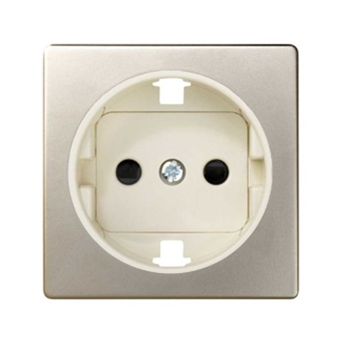 82041-64 Накладка на розетку двухполюсную с заземляющим контактом, с защитными шторками, S82, S82N, шампань-с Simon