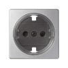 82043-33 Накладка на 2-х полюсн. розетку 2P+E с заземл. с уменьш.глубиной уст., S82,82Н,82Д,алюминий Simon