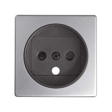 82068-93 Накладка на французскую розетку, S82 Detail, алюминий Simon 82068-93 Накладка на французскую розетку, S82 Detail, алюминий Simon