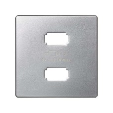8211096-093 Накладка для зарядного устройства 2*USB, S82 Detail, алюминий Simon 8211096-093 Накладка для зарядного устройства 2*USB, S82 Detail, алюминий Simon
