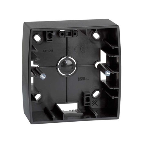 82751-38 Монтажная коробка для накладного монтажа, 1 пост, 89х89х37мм, S82, S82N, графит Simon