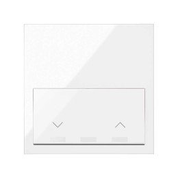 Кит на 1 пост, фронт: 1 рамка «минимум» + 1 клавиша выключателя жалюзи белый глянец Simon 100, 10020115-130