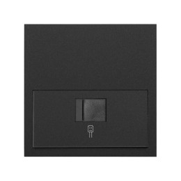Кит на 1 пост, фронт: накладка на 1 розетку RJ45 черный матовый Simon 100, 10020106-238