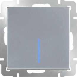 W1110106 Выключатель одноклавишный  с подсветкой (серебряный) Antik Werkel a051512