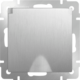 W1171209 Розетка влагозащ. с зазем. с защит. крышкой и шторками (cеребряный рифленый) Antik Werkel a051366