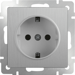 W1171009 Розетка с заземлением (cеребряный рифленый) Antik Werkel a051368