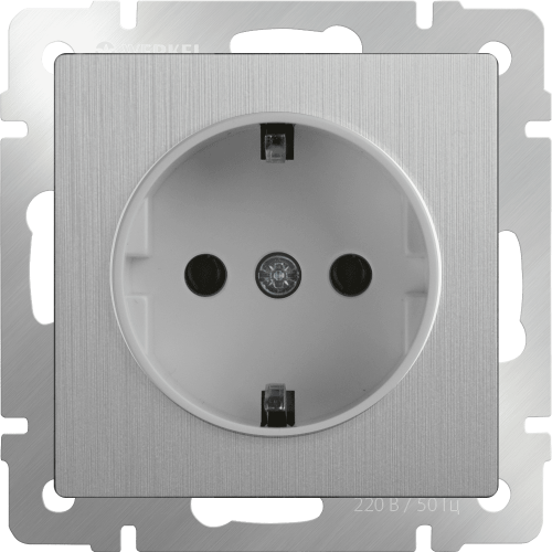 W1171009 Розетка с заземлением (cеребряный рифленый) Antik Werkel a051368