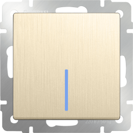 W1112110 Выключатель одноклавишный проходной с подсветкой (шампань рифленый) Antik Werkel a051412