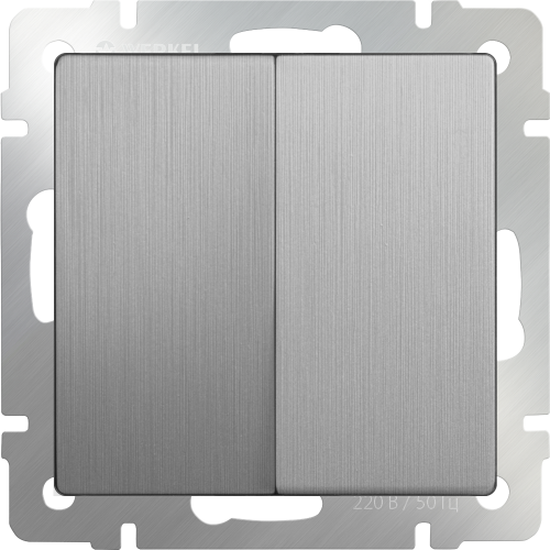 W1120009 Выключатель  двухклавишный  (cеребряный рифленый) Antik Werkel a051355