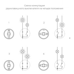 W5822054 Выключатель на 4 положения двухклавишный (серебро матовый/хром) Vintage Werkel a058781