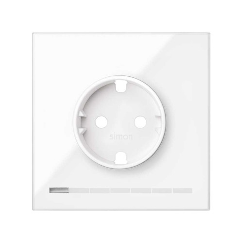 Накладка моноблок розетки iO Schuko белый глянец Simon 100, 10024108-130