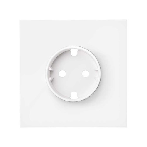 Кит на 1 пост, фронт: накладка на 1 розетку Schuko белый матовый Simon 100, 10020105-230