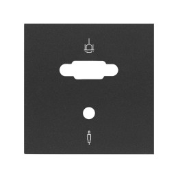 Накладка розетки VGA + Mini-Jack черный матовый Simon 100, 10000091-238
