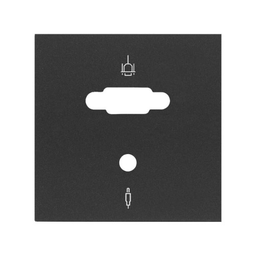 Накладка розетки VGA + Mini-Jack черный матовый Simon 100, 10000091-238
