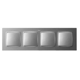 Рамка на 4 поста  холодный алюминий Simon 82 Concept 8200647-093