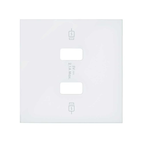 Накладка для зарядного устройства 2хUSB белый матовый Simon 100, 10001096-230