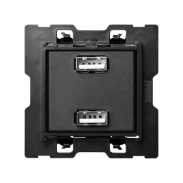 Зарядное устройство 2хUSB 230В~ c 2 выходами 2.1A 5В Simon 100, 2 поста, 10000381-039