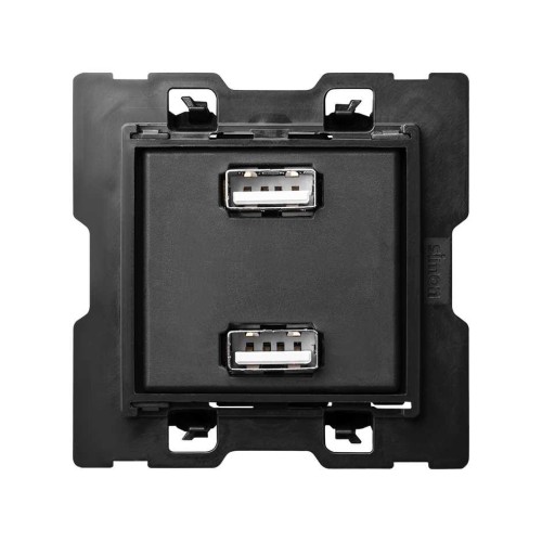 Зарядное устройство 2хUSB 230В~ c 2 выходами 2.1A 5В Simon 100, 2 поста, 10000381-039