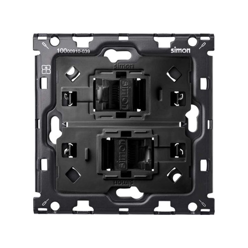 Кит на 1 пост, механизмы: 2 розетка RJ45 Cat.6 + суппорт Simon 100, 10010111-039