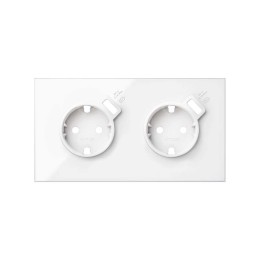 Кит на 2 поста, фронт: накладка на 2 розетки Schuko с з/у USB SC белый глянец Simon 100, 10020211-130