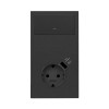 Кит на 2 поста, фронт: накладка вертикальная на 1 розетку Schuko с з/у USB SC + 1 клавиша выключателя черный матовый Simon 100, 10020216-238