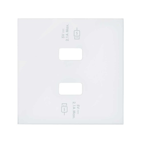 Накладка для 2-х зарядных устройств USB SC белый матовый Simon 100, 10001196-230