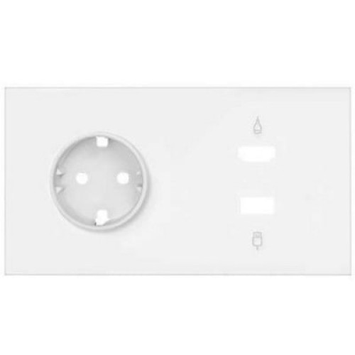 Кит комплект 1 штекер 1 двойной USB белый матовый Simon 100, 10020205-230