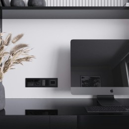 W1191148 Накладка для двойной розетки Еthernet RJ-45 (черный акрил) Werkel a064021