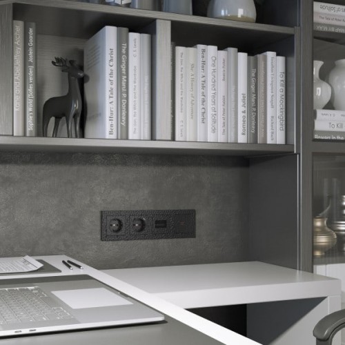 W1291108 Накладка для двойной розетки Еthernet RJ-45 (черный) Hammer Werkel a052048