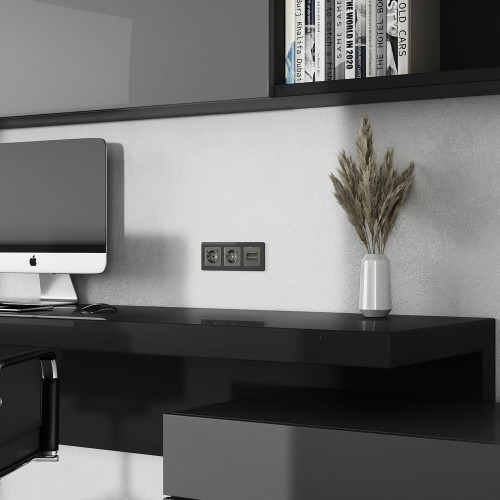 W1191144 Накладка для двойной розетки Еthernet RJ-45 (графит акрил) Werkel a064099