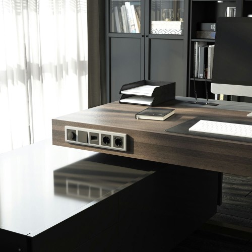 W1191164 Накладка для двойной розетки Еthernet RJ-45 (графит матовый) Werkel a063114