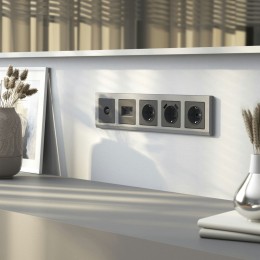 W1179564 Накладка для розетки USB (графит матовый) Werkel a063113