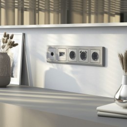 W1179565 Накладка для розетки USB (серебряный матовый) Werkel a063623