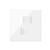 Кит на 1 пост, фронт: накладка на 2 розетки RJ45 белый глянец Simon 100, 10020111-130