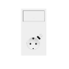 Кит на 2 поста, фронт: накладка вертикальная на 1 розетку Schuko с з/у USB SC + 1 клавиша выключателя белый матовый Simon 100, 10020216-230