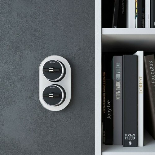 W5822051 Выключатель на 4 положения двухклавишный (мокко матовый/хром)Vintage Werkel a058778