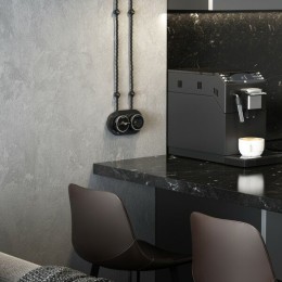 W5812051 Переключатель одноклавишный (черный матовый/хром) Vintage Werkel a055914